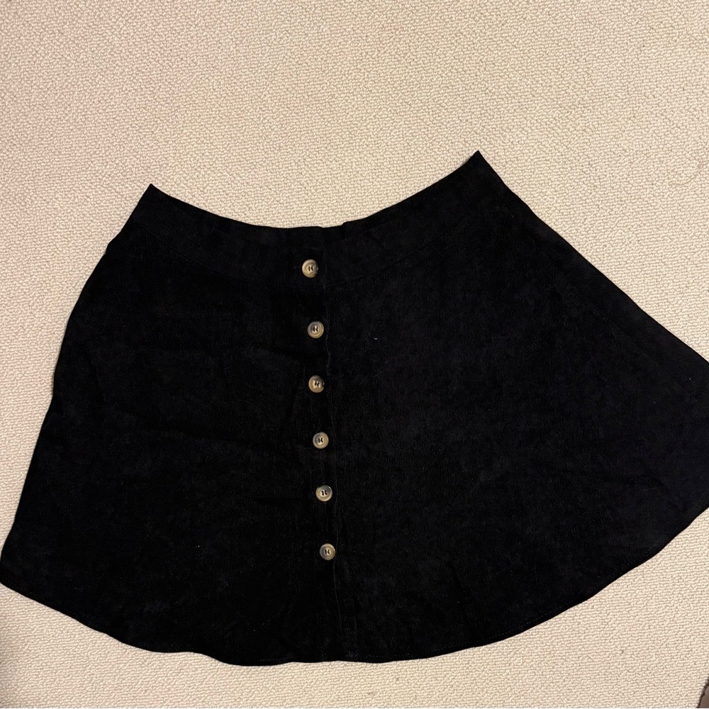 2/$15 SHEIN Corduroy Black Button-Up Women's Skirt sz L